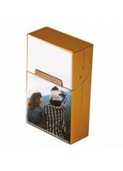 Cache packet de cigarettes personnalisé en aluminium couleur or