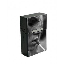 Etui cigarettes personnalis&eacute; en aluminium couleur noir
