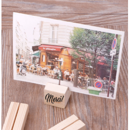 Porte-photo cube en bois &agrave; graver