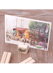 Porte-photo cube en bois &agrave; graver 