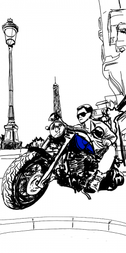 Coque motard à Paris 1