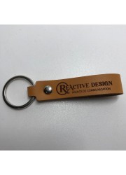 Porte clé en cuir personnalisé gravure marron clair