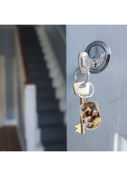 Porte-cl&eacute;s ovale en bois personnalisable