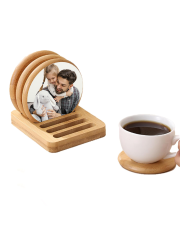 Lot de 6 Dessous de Verre Bois personnalisable 