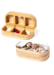 Pilulier en bois bambou personnalisable