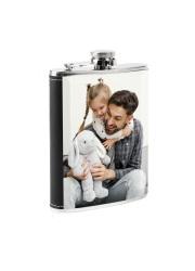 Coffret Cadeau Flasque Acier effet Cuir, personnalisée avec photos