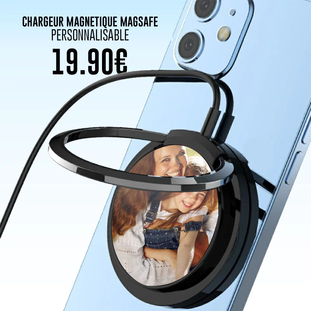 Chargeur magnétique MagSafe personnalisable sans fil - Coque-Design